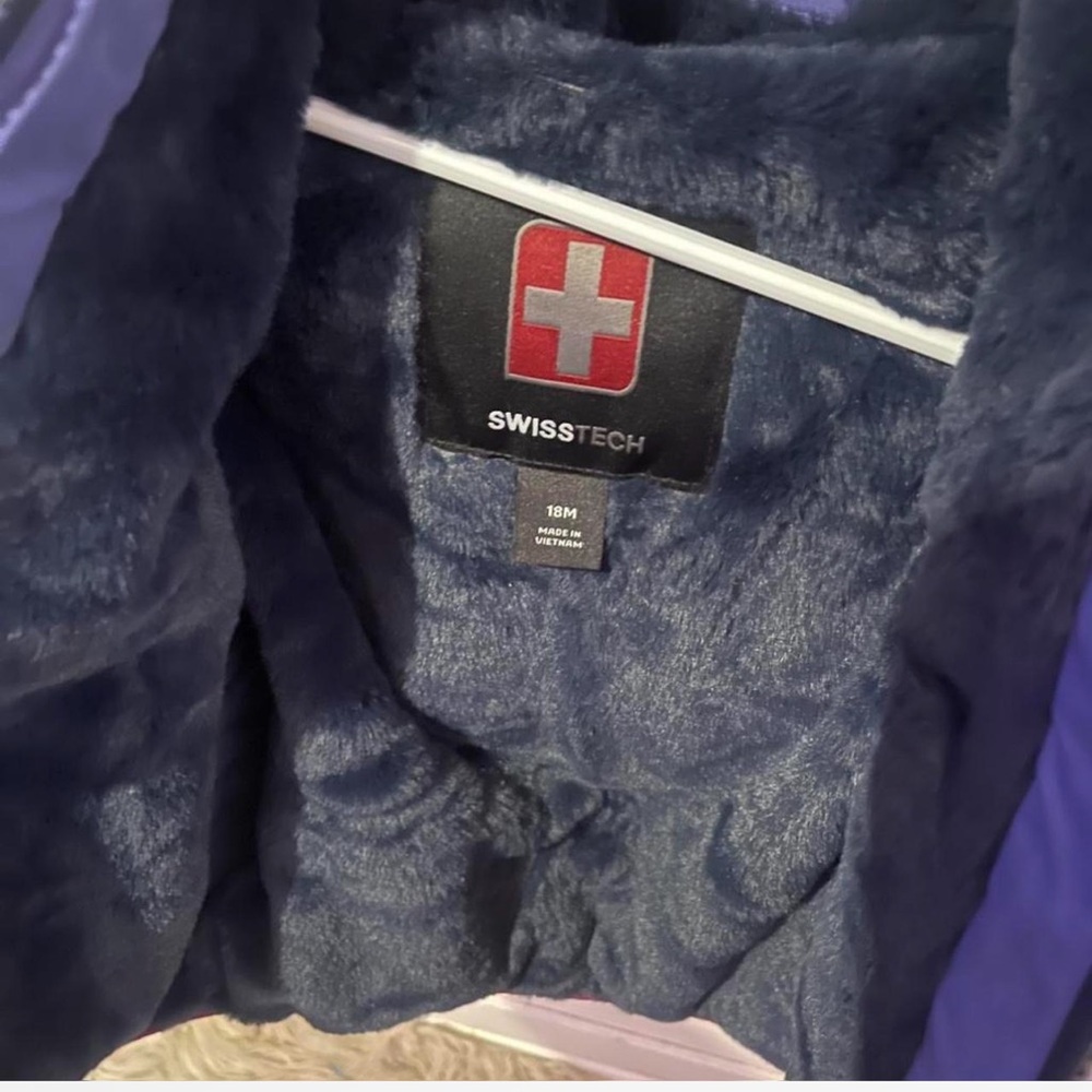 Swiss Tech Kids Puffer Jacket - Purple, Pink, and Navy - Picture 5 of 5